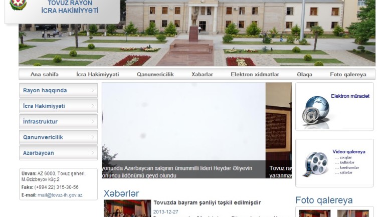 Tovuz Rayon İcra Hakimiyyəti www.tovuz-ih.gov.az  domen adlı İnternet saytının monitorinqinin yekunu   /İCMAL/