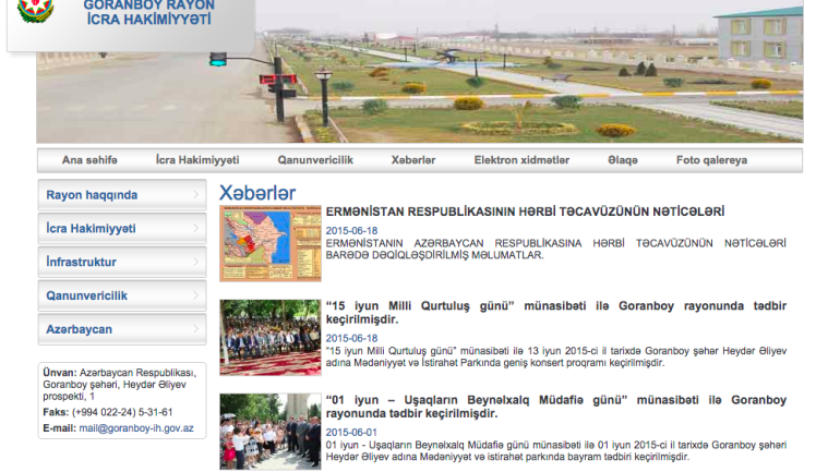 Goranboy Rayon İcra Hakimiyyəti www.goranboy-ih.gov.az domen adlı İnternet saytının monitorinqinin yekunu /İCMAL/
