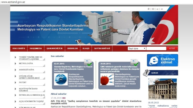 Standartlaşdırma, Metrologiya və Patent üzrə Dövlət Agentliyinin www.azstand.gov.az domen adlı İnternet saytının monitorinqinin yekunu /İCMAL/