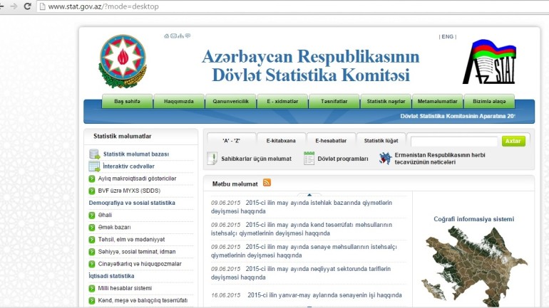 Dövlət Statistika Komitəsinin www.stat.gov.az domen adlı İnternet saytının monitorinqinin yekunu /İCMAL/