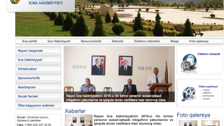 Xocalı Rayon İcra Hakimiyyəti www.xocali-ih.gov.az domen adlı İnternet saytının monitorinqinin yekunu /İCMAL/