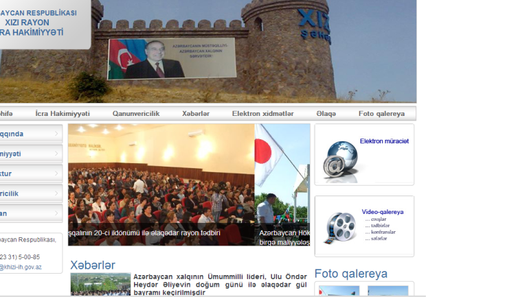 Xızı Rayon İcra Hakimiyyəti www.khizi-ih.gov.az domen adlı İnternet saytının monitorinqinin yekunu /İCMAL/