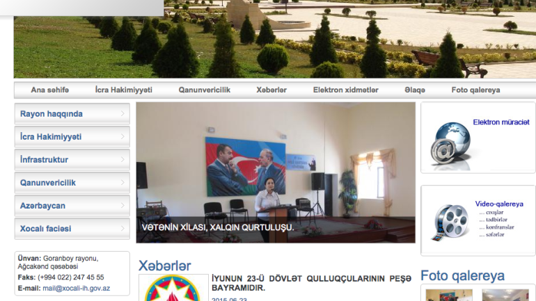 Xocalı Rayon İcra Hakimiyyəti www.xocali-ih.gov.az domen adlı İnternet saytının monitorinqinin yekunu /İCMAL/