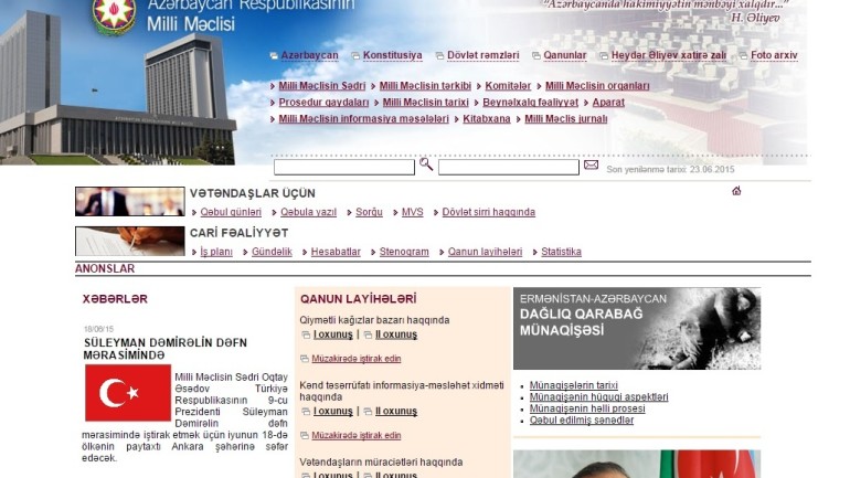 Milli Məclisin www.meclis.gov.az domen adlı İnternet saytının monitorinqinin yekunu /İCMAL/