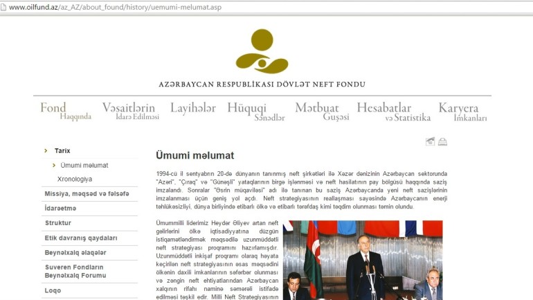 Dövlət Neft Fondunun www.oilfund.az domen adlı internet saytının təkmilləşdirilməsi ilə bağlı  TÖVSİYƏLƏR