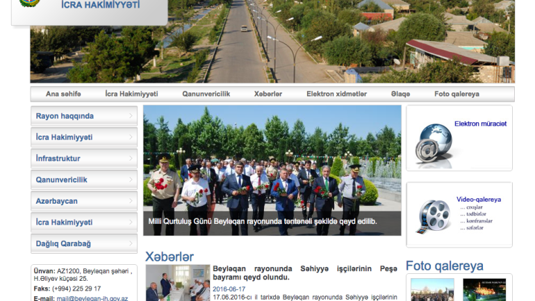 Beyləqan Rayon İcra Hakimiyyəti www.beyleqan-ih.gov.az domen adlı İnternet saytının monitorinqinin yekunu /İCMAL/