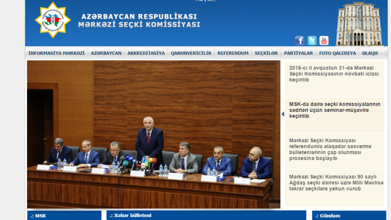 Mərkəzi Seçki Komissiyasının www.msk.gov.az domen adlı İnternet saytının monitorinqinin yekunu /İCMAL/